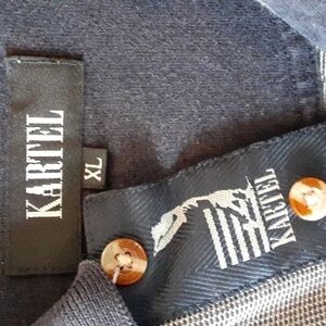 KARTEL mens XL golf short sleeve polo with embroidered logo blue white